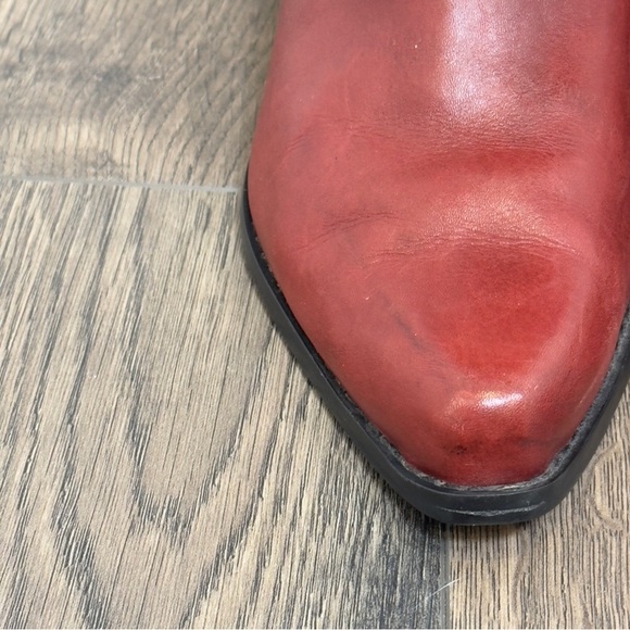 LL Bean Dingo Red/Brown Braided Leather Western Pull On Boots Size 8M - Picture 4 of 9